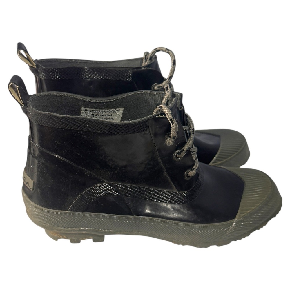 Wind River‎ Women's Black Rubber Waterproof Lace Up Ankle Boots Size 9